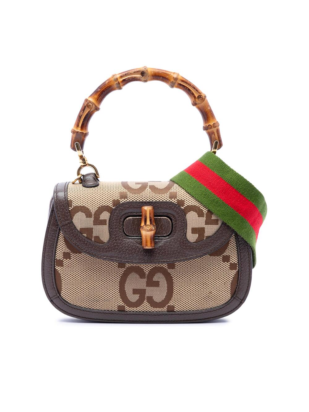 Gucci Bamboo Top Handle Bag Jumbo Gg #376116G18B